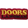 The Doors: LA Woman text logo on red - Kangasmerkki
