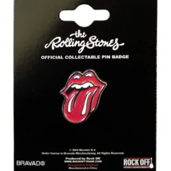 The Rolling Stones Classic Tongue Silver Outline - Pinssi