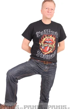 The Rolling Stones flaming tattoo tongue - T-paita