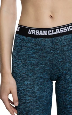 Urban Classics Active Melange logo - Legginsit, turquoise