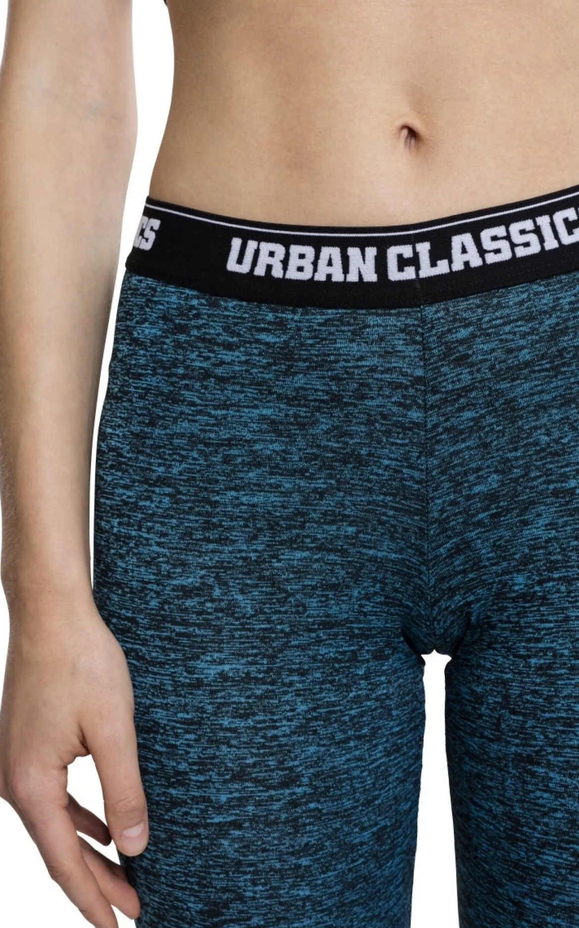 Urban Classics Active Melange logo - Legginsit, turquoise