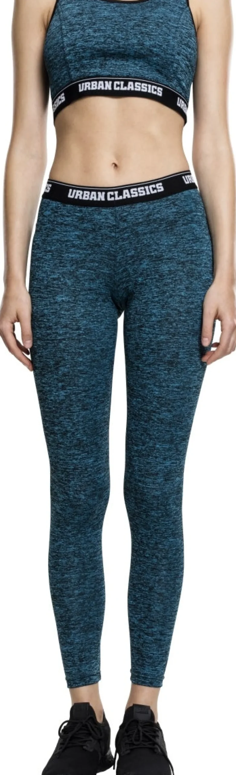 Urban Classics Active Melange logo - Legginsit, turquoise