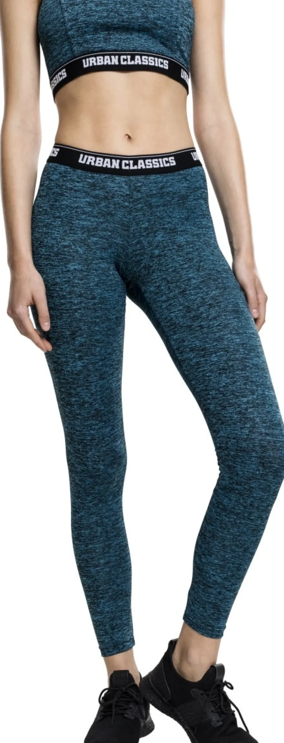 Urban Classics Active Melange logo - Legginsit, turquoise