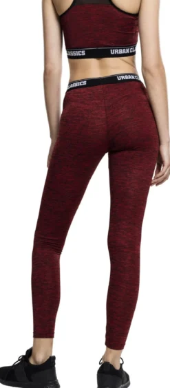 Urban Classics Active Melange logo - Legginsit, red