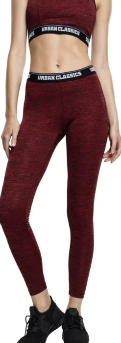 Urban Classics Active Melange logo - Legginsit, red