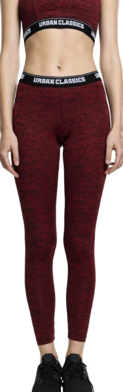 Urban Classics Active Melange logo - Legginsit, red