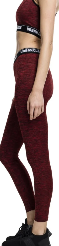 Urban Classics Active Melange logo - Legginsit, red