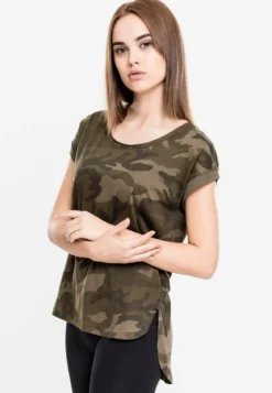 Urban Classics Camo Back Shaped - T-paita, olive camo