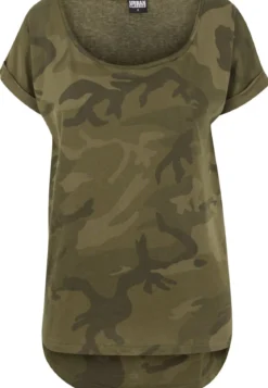 Urban Classics Camo Back Shaped - T-paita, olive camo