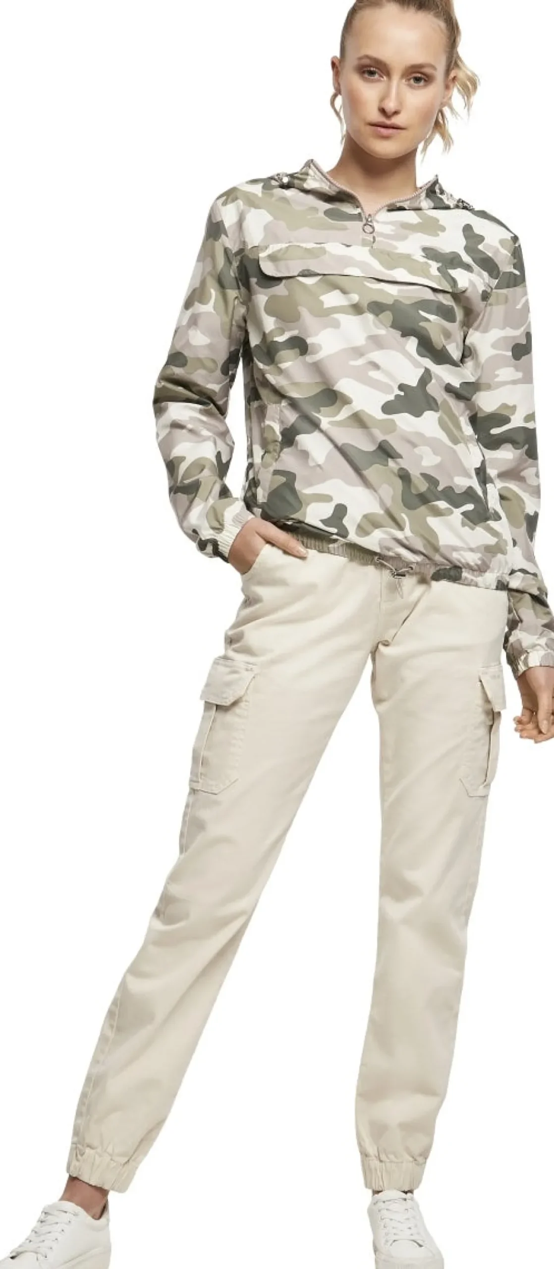 Urban Classics Camo Pull Over - välikausitakki, duskrose camo