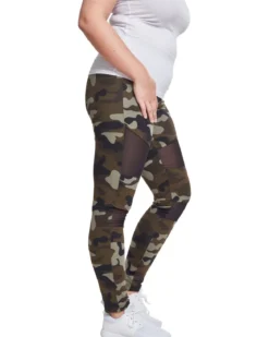 Urban Classics Camo Tech Mesh - Legginsit, woodcamo