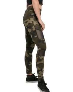 Urban Classics Camo Tech Mesh - Legginsit, woodcamo