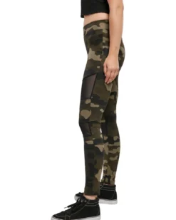 Urban Classics Camo Tech Mesh - Legginsit, woodcamo