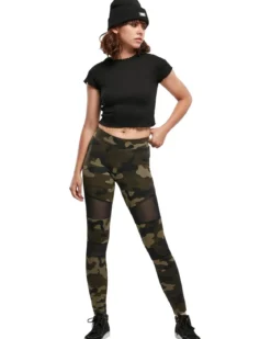 Urban Classics Camo Tech Mesh - Legginsit, woodcamo