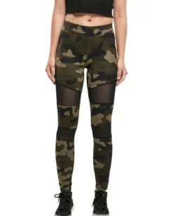 Urban Classics Camo Tech Mesh - Legginsit, woodcamo