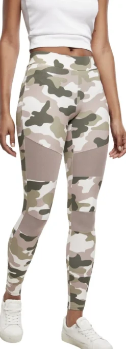 Urban Classics Camo Tech Mesh - Legginsit, duskrose camo