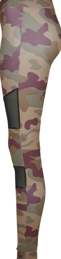 Urban Classics Camo Tech Mesh - Legginsit, redwood camo