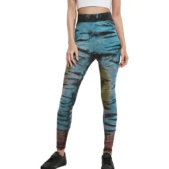Urban Classics Cotton Tie Dye High Waist - legginsit, black