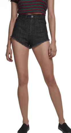 Urban Classics Denim - Hotpantsit, musta
