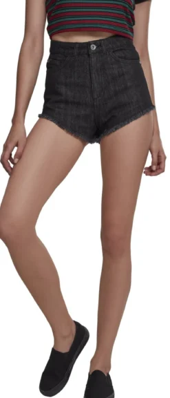 Urban Classics Denim - Hotpantsit, musta
