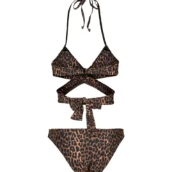 Urban Classics Draped Pattern - Bikinit, brown leo