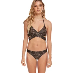 Urban Classics Draped Pattern - Bikinit, brown leo