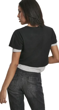 Urban Classics Full Double Layered - T-paita, Black Grey