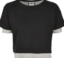 Urban Classics Full Double Layered - T-paita, Black Grey