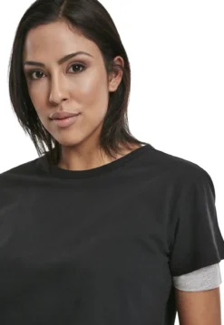 Urban Classics Full Double Layered - T-paita, Black Grey