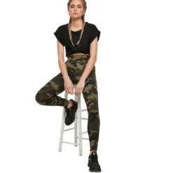 Urban Classics High Waist Camo Tech- legginsit, woodcamo