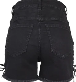 Urban Classics Highwaist Denim Lace Up - shortsit
