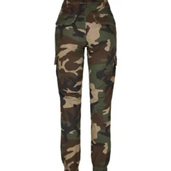 Urban Classics High Waist - Naisten reisitaskuhousut, woodcamo
