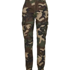 Urban Classics High Waist - Naisten reisitaskuhousut, woodcamo