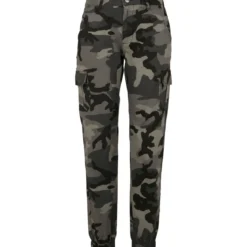 Urban Classics High Waist - Naisten reisitaskuhousut, darkcamo