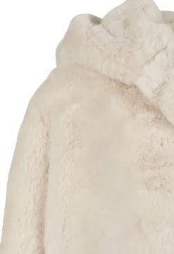 Urban Classics Hooded Teddy - Naisten välikausitakki, luonnonvalkoinen