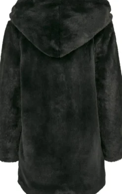Urban Classics Hooded Teddy - Naisten välikausitakki, musta
