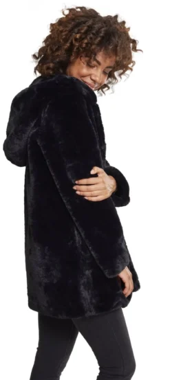 Urban Classics Hooded Teddy - Naisten välikausitakki, musta