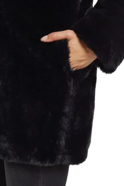 Urban Classics Hooded Teddy - Naisten välikausitakki, musta