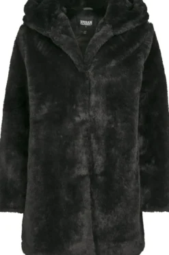 Urban Classics Hooded Teddy - Naisten välikausitakki, musta