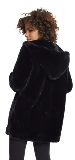 Urban Classics Hooded Teddy - Naisten välikausitakki, musta