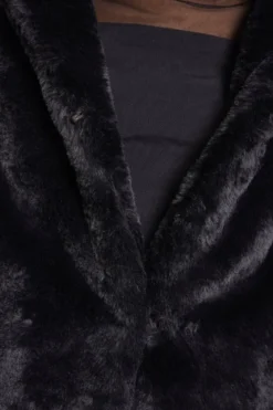 Urban Classics Hooded Teddy - Naisten välikausitakki, musta