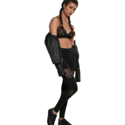 Urban Classics Laces Inset - Legginsit, black