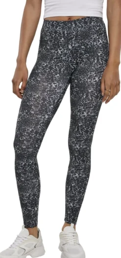 Urban Classics Ladies AOP - Legginsit, black/white