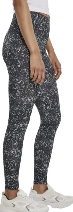Urban Classics Ladies AOP - Legginsit, black/white