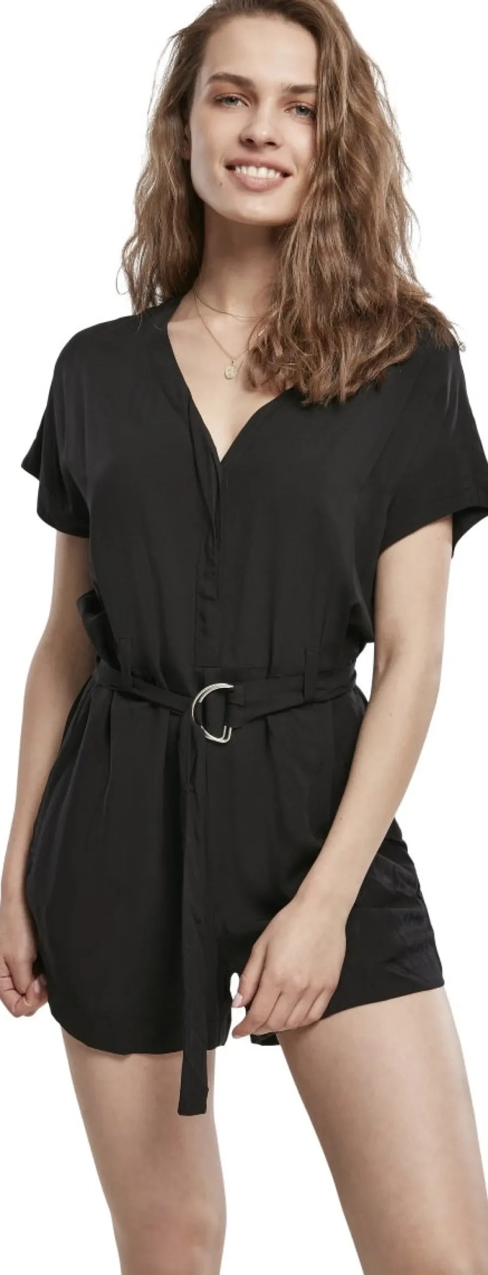 Urban Classics Ladies Short Viscose Belt - Jumpsuit