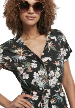 Urban Classics Ladies Short Viscose Belt - Jumpsuit, tropical