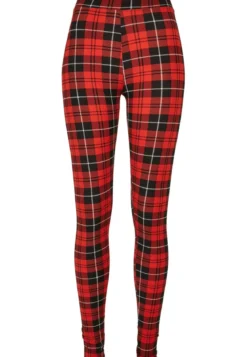 Urban Classics Ladies Soft AOP - Leggings, redcheck