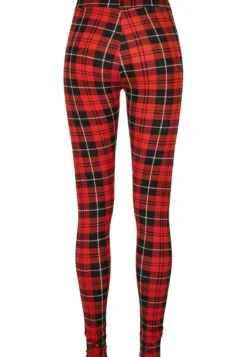 Urban Classics Ladies Soft AOP - Leggings, redcheck