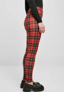 Urban Classics Ladies Soft AOP - Leggings, redcheck