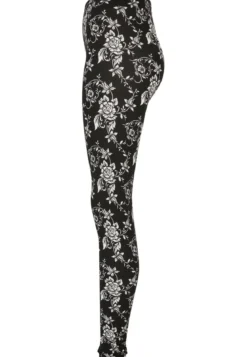 Urban Classics Ladies Soft AOP - Leggings, black rose